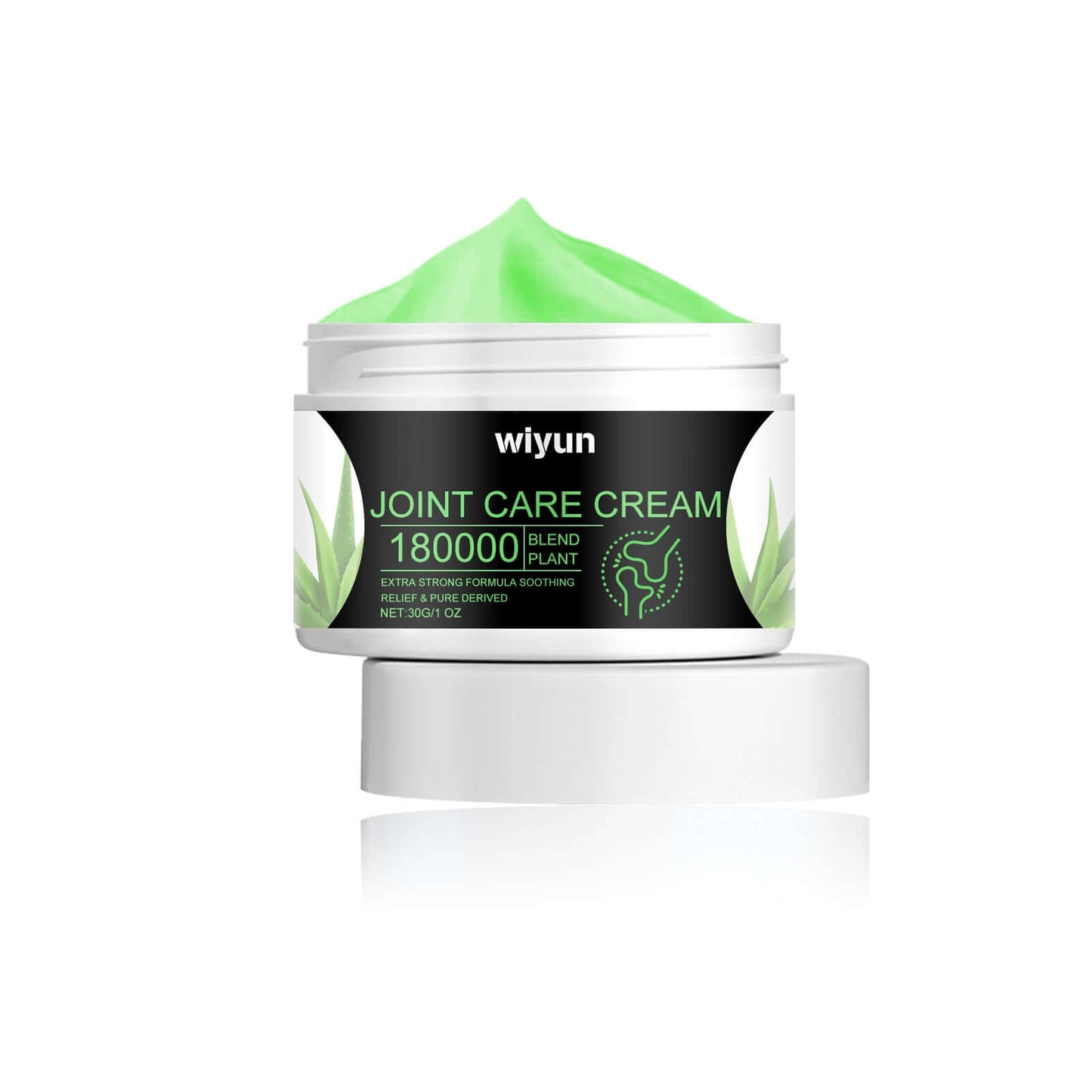 NUTRIVIBE Joint Care Cream in a jar with a green lid for joint health and flexibility.