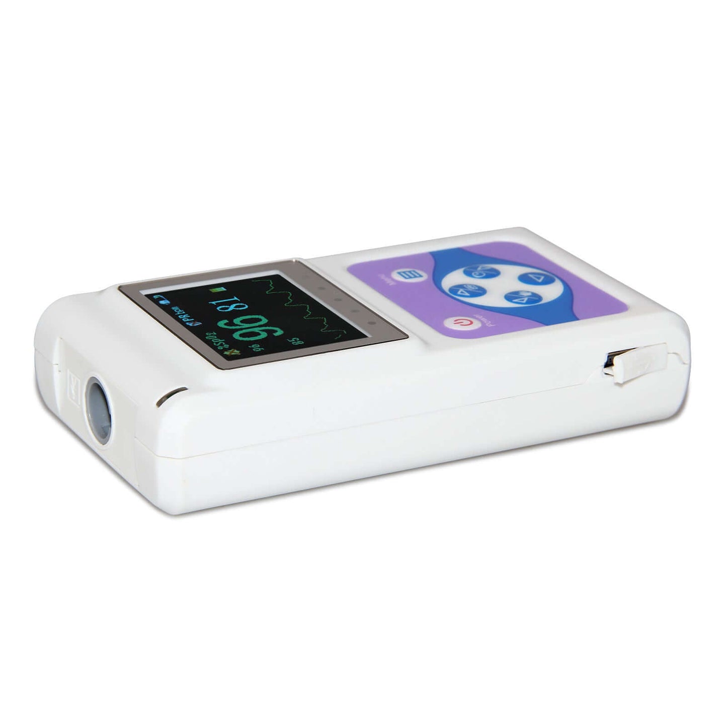 Nutrivibe Pulse Oximeter monitors SpO2 and heart rate for infants, children, and adults, featuring PC software and CE/FDA certification for reliable medical use.