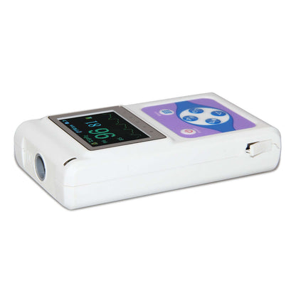 Nutrivibe Pulse Oximeter monitors SpO2 and heart rate for infants, children, and adults, featuring PC software and CE/FDA certification for reliable medical use.