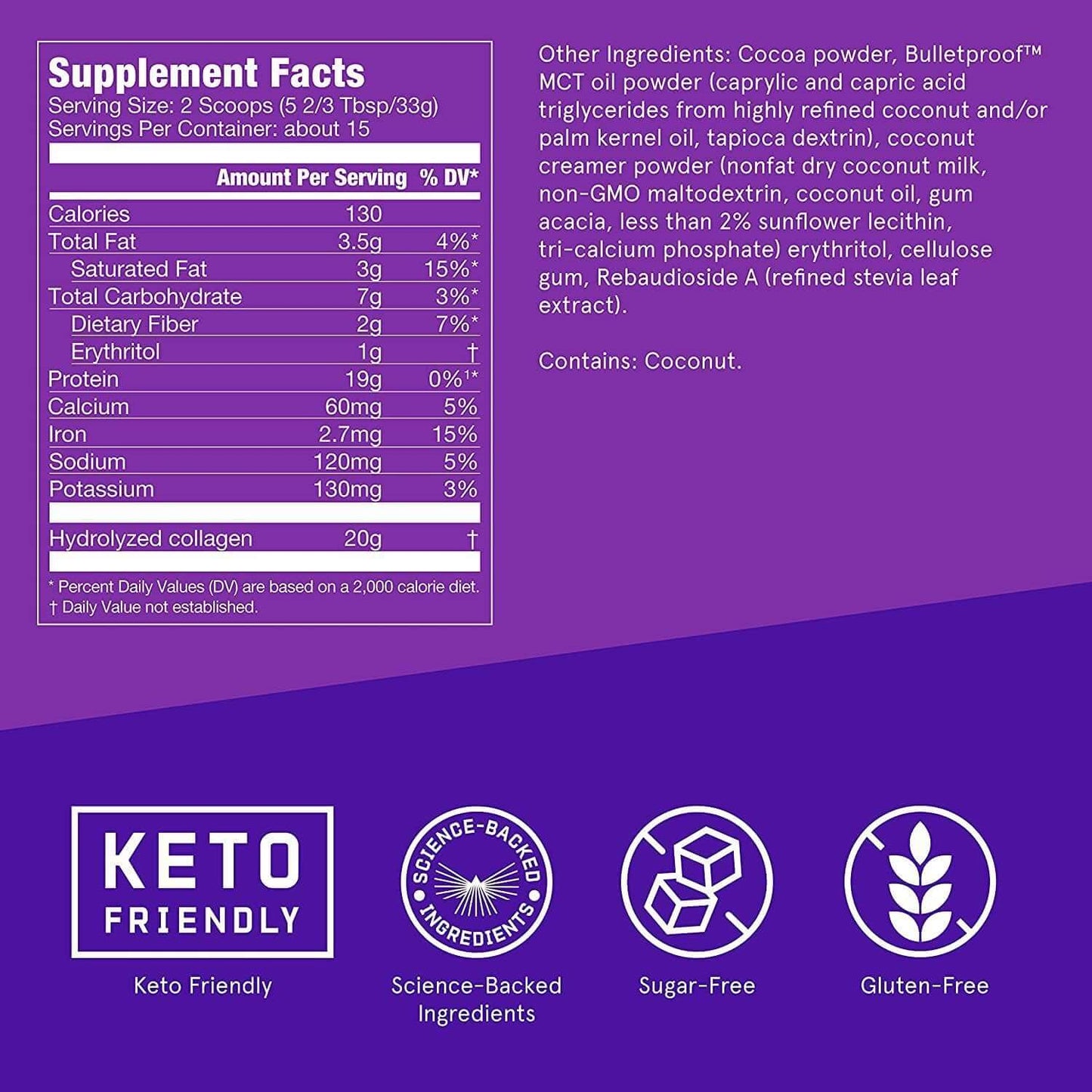 NUTRIVIBE Chocolate Collagen Protein Powder supports skin, hair, and joint health while providing high-quality protein for body wellness.