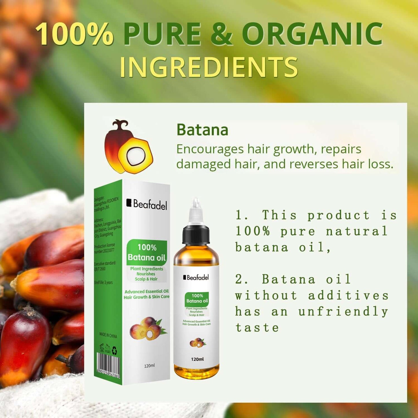 Nutrivibe Batana Oil 120ml nourishes hair, supports growth, restores shine, and promotes scalp health naturally.