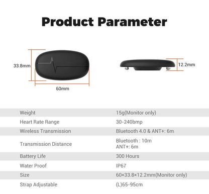 Nutrivibe Bluetooth Chest Heart Rate Monitor provides accurate, waterproof heart rate tracking for cycling, running, and other fitness activities.
