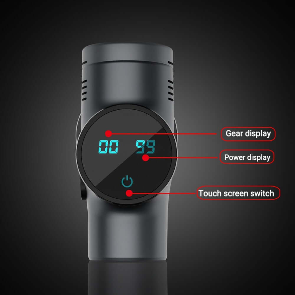 Nutrivibe 4-Head Body Massage Gun relieves muscle tension, reduces soreness, and enhances recovery with four interchangeable heads for targeted therapy.