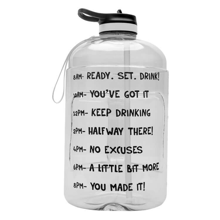Nutrivibe Gallon Water Bottle is a durable, BPA-free sports jug with a straw, perfect for hydration during workouts, gym sessions, or outdoor activities.