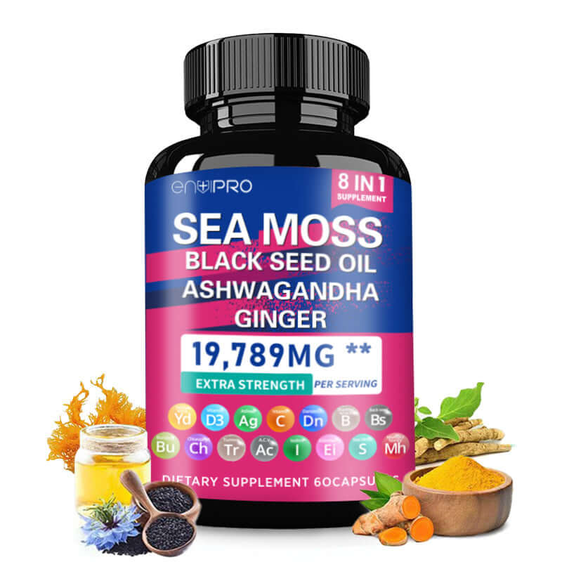 NUTRIVIBE Sea Moss Capsules support immunity, digestion, thyroid health, and skin vitality with ocean-powered minerals.