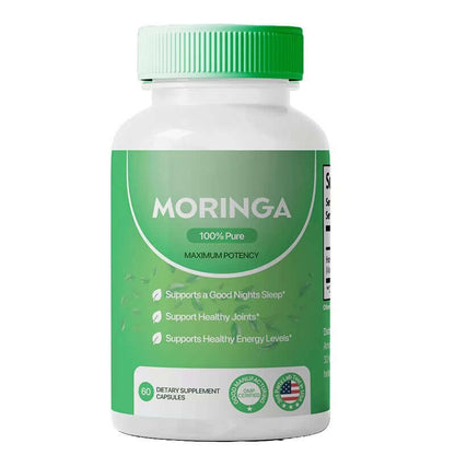 NUTRIVIBE Moringa Leaves Capsules features FDA registered facility, cGMP certified, 3rd party lab tested, certificate of analysis.