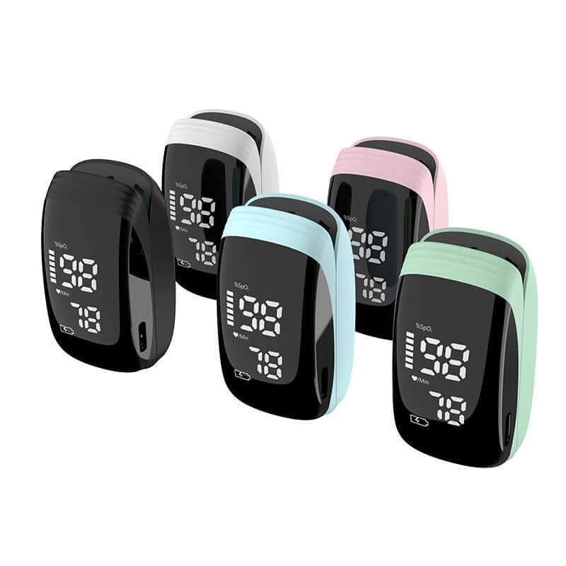 Nutrivibe Rechargeable Finger Clip Pulse Oximeter provides fast and accurate measurement of blood oxygen levels and heart rate, suitable for home or clinical use.