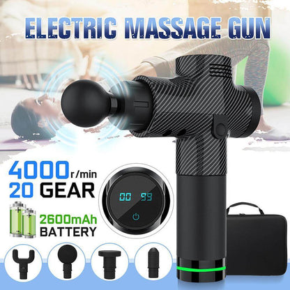 Nutrivibe 4-Head Body Massage Gun relieves muscle tension, reduces soreness, and enhances recovery with four interchangeable heads for targeted therapy.