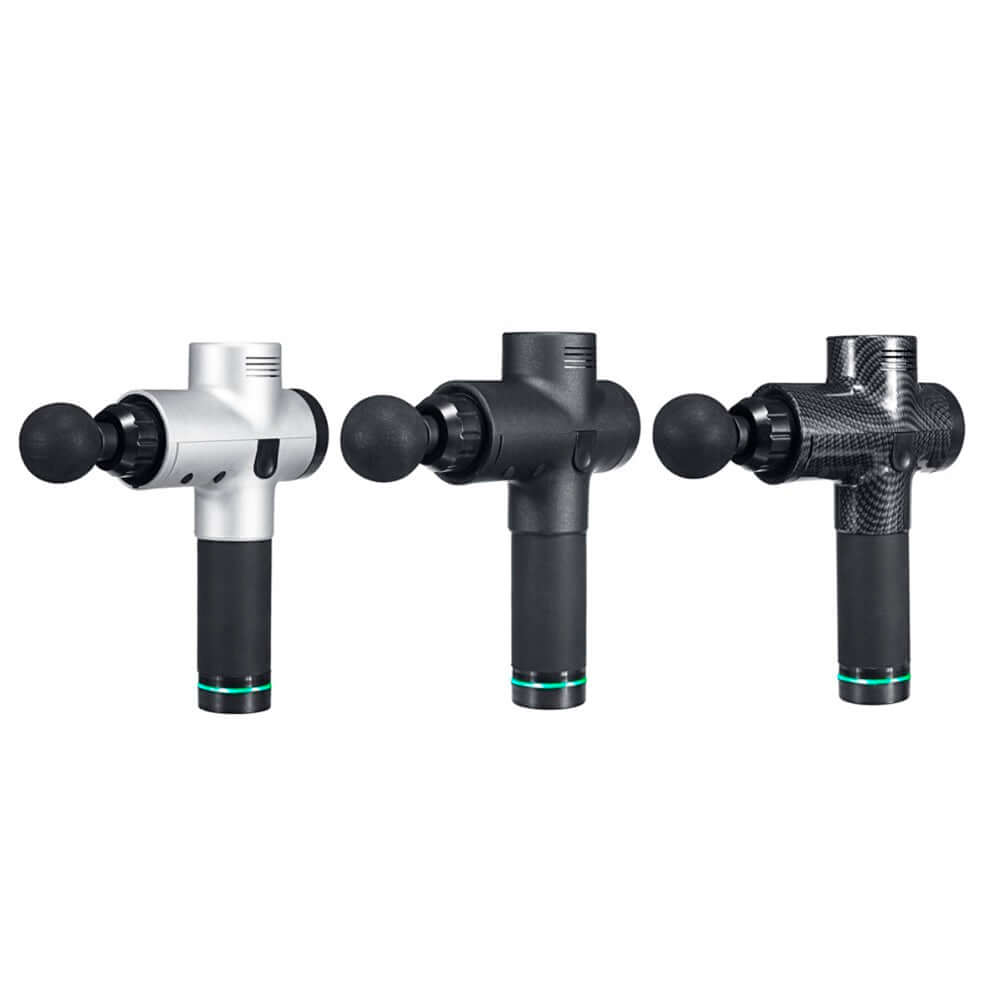 Nutrivibe 4-Head Body Massage Gun relieves muscle tension, reduces soreness, and enhances recovery with four interchangeable heads for targeted therapy.