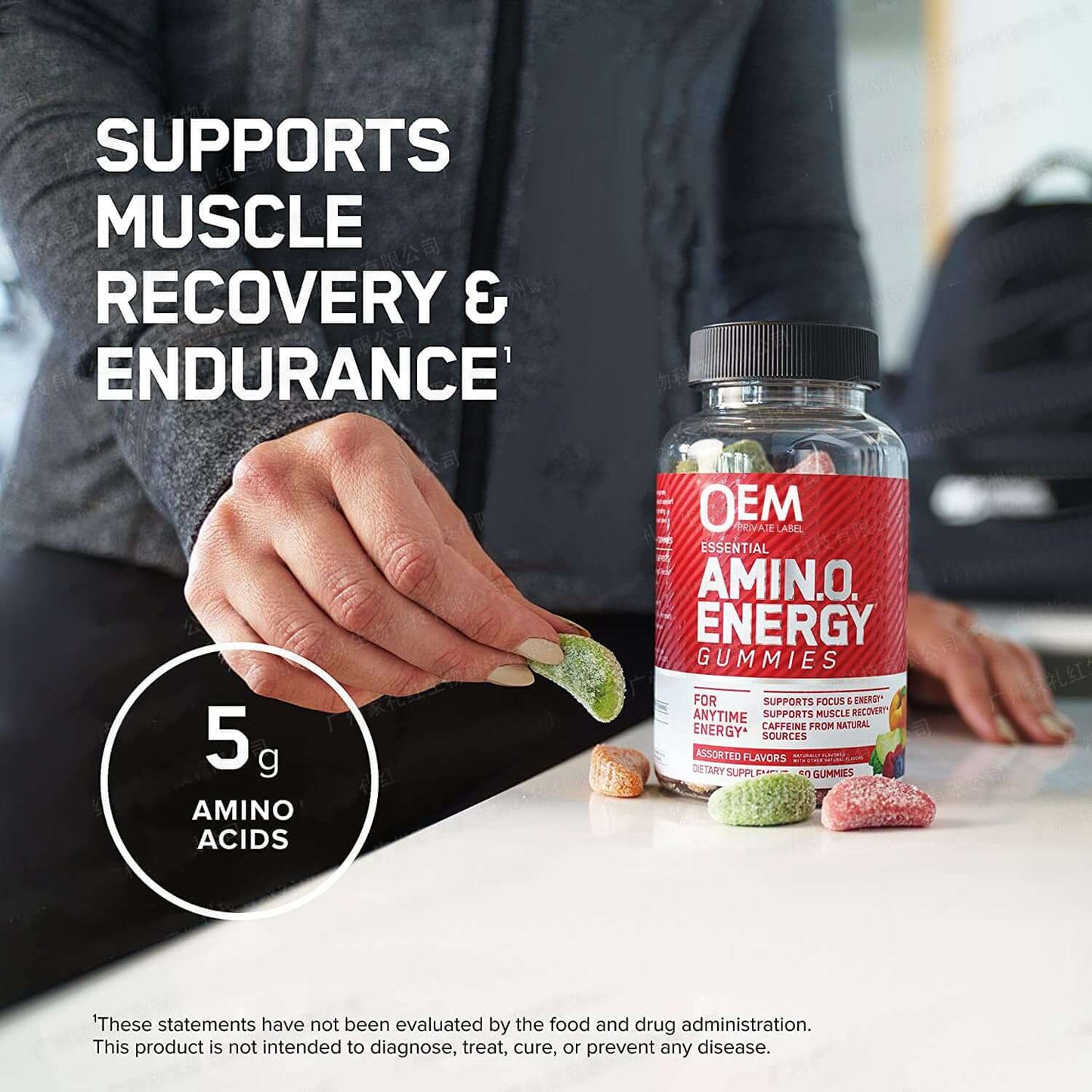 NUTRIVIBE Amino Acid Energy Soft Candy boosts energy, supports muscle recovery, and enhances stamina with a tasty, convenient daily supplement.