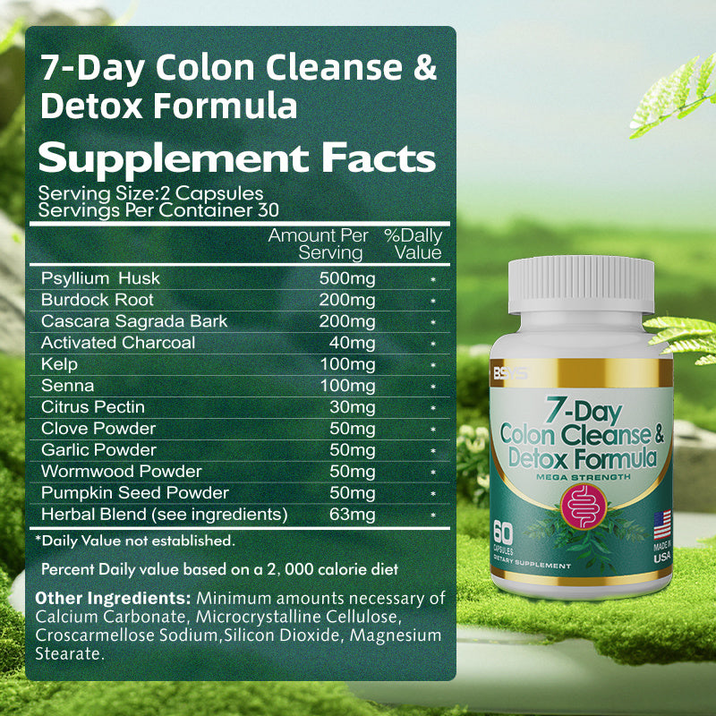 NUTRIVIBE 7-Day Colon Cleanse & Detox Capsules support digestive wellness, promote toxin removal, and enhance gut health naturally