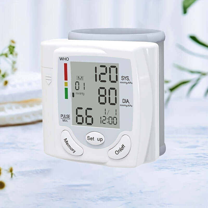 Nutrivibe Wrist Blood Pressure Monitor provides accurate and convenient measurement of blood pressure and heart rate with an easy-to-use wrist device.