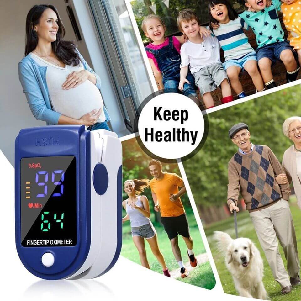 Nutrivibe Finger Pulse Oximeter accurately measures blood oxygen saturation (SpO2) and heart rate with a compact, portable, and easy-to-use design for UK users.