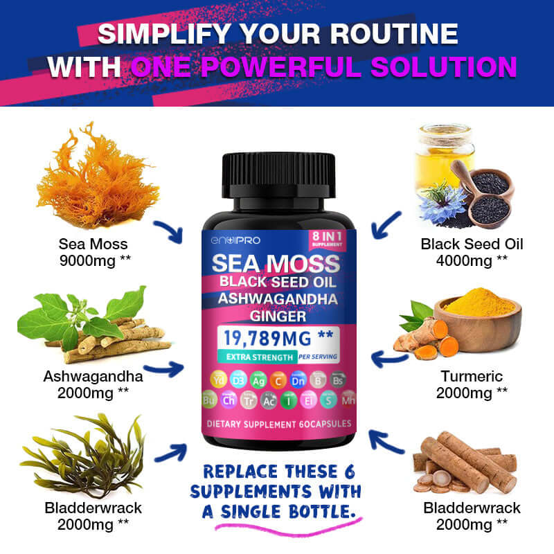 NUTRIVIBE Sea Moss Capsules support immunity, digestion, thyroid health, and skin vitality with ocean-powered minerals.