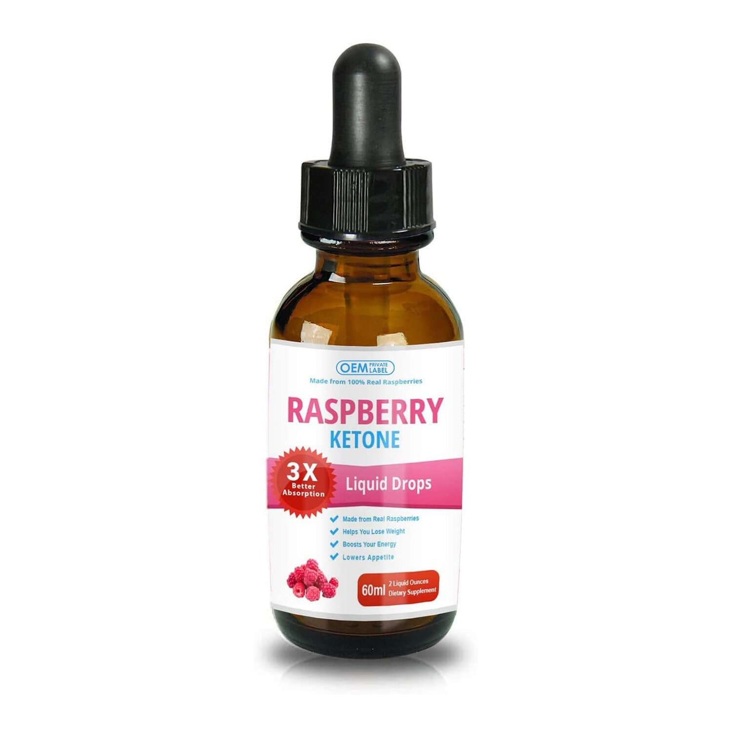 NUTRIVIBE Raspberry Ketone Drops support metabolism, energy, and wellness with a liquid vitamin formula for fast absorption and daily balance.