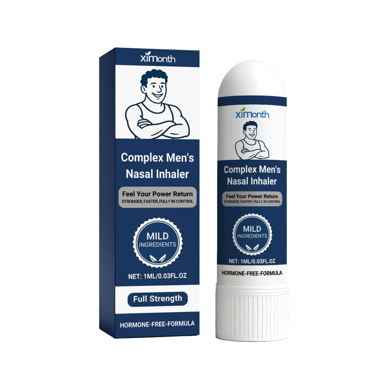 NUTRIVIBE Complex Men’s Nasal Inhaler helps clear airways, refresh senses, and promote focus with natural herbs in a compact, portable design.