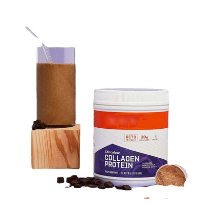 NUTRIVIBE Chocolate Collagen Protein Powder supports skin, hair, and joint health while providing high-quality protein for body wellness.