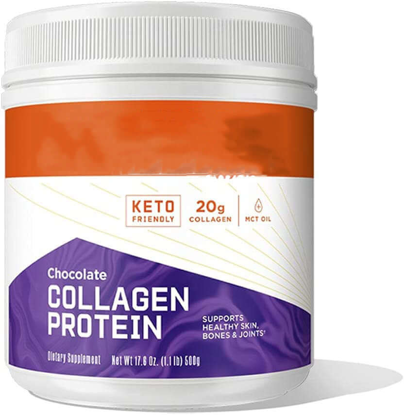 NUTRIVIBE Chocolate Collagen Protein Powder supports skin, hair, and joint health while providing high-quality protein for body wellness.