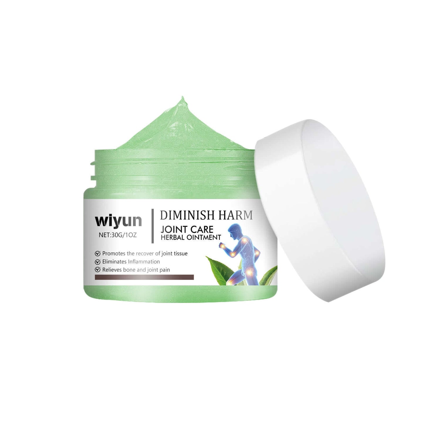 NUTRIVIBE Joint Pain Care Cream in a green jar, promoting relief from joint discomfort and stiffness.