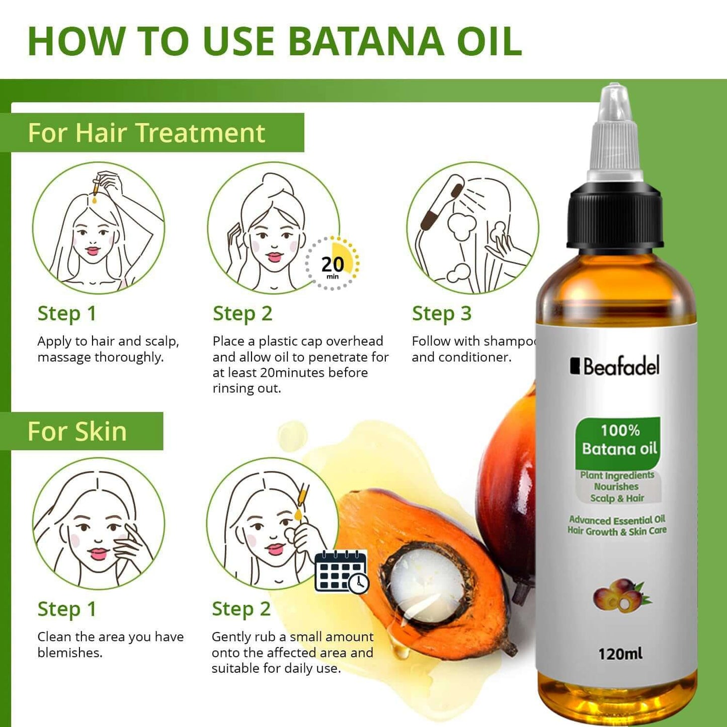 Nutrivibe Batana Oil 120ml nourishes hair, supports growth, restores shine, and promotes scalp health naturally.