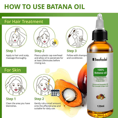 Nutrivibe Batana Oil 120ml nourishes hair, supports growth, restores shine, and promotes scalp health naturally.