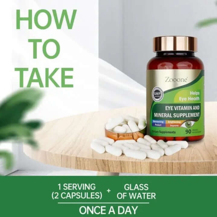 NUTRIVIBE Lutein Eye Vitamin supports eye health, protects against strain, and promotes clear vision with daily antioxidant supplementation.