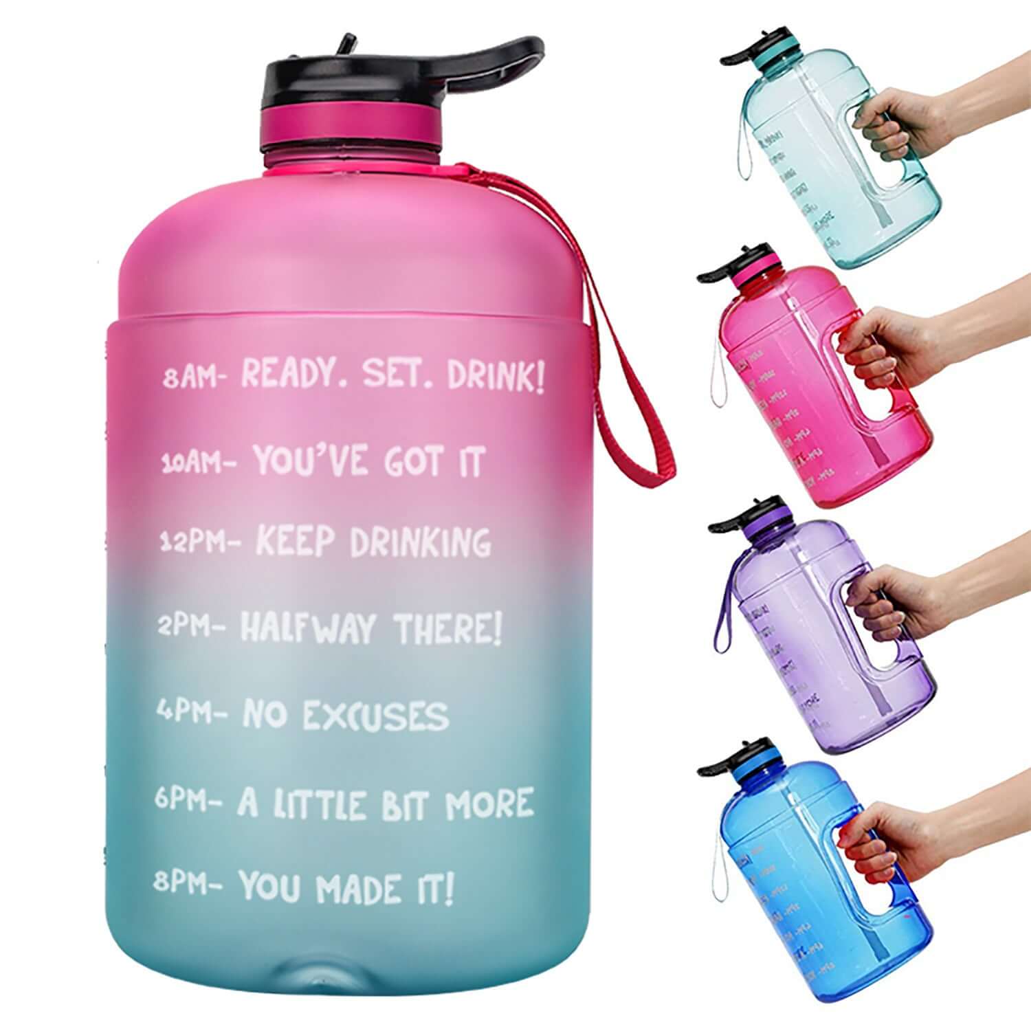 Nutrivibe Gallon Water Bottle is a durable, BPA-free sports jug with a straw, perfect for hydration during workouts, gym sessions, or outdoor activities.