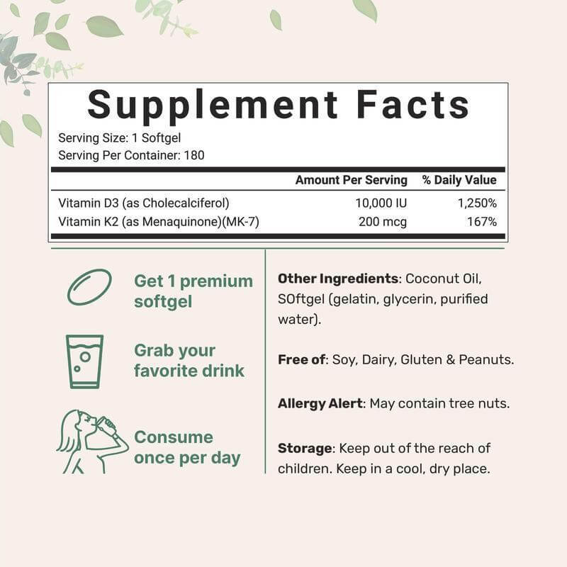 NUTRIVIBE K2 Soft Capsules support calcium absorption, bone strength & heart health. Get 180 high-absorption tablets with NUTRIVIBE’s trusted formula.