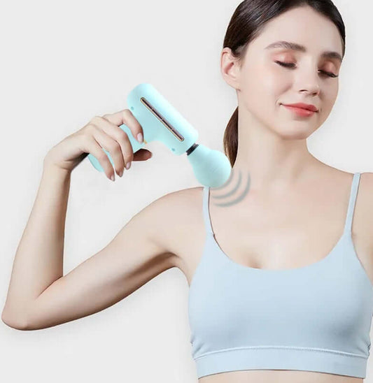 Nutrivibe Massage Gun relieves muscle tension, reduces soreness, and promotes faster recovery for home or personal use.