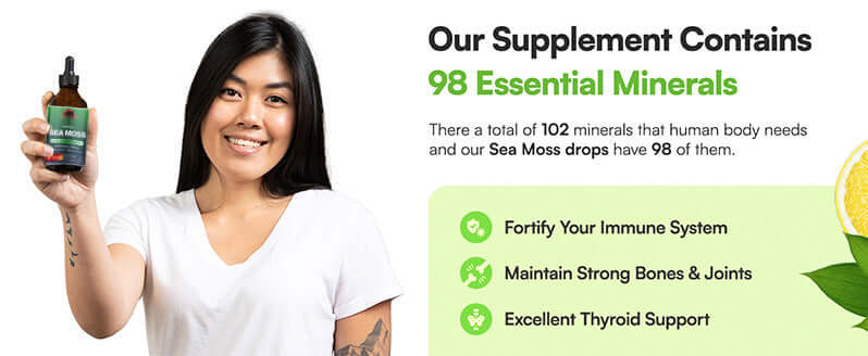 NUTRIVIBE Sea Moss Liquid Drops deliver immune support, digestive health, and natural energy in a fast-absorbing liquid form.