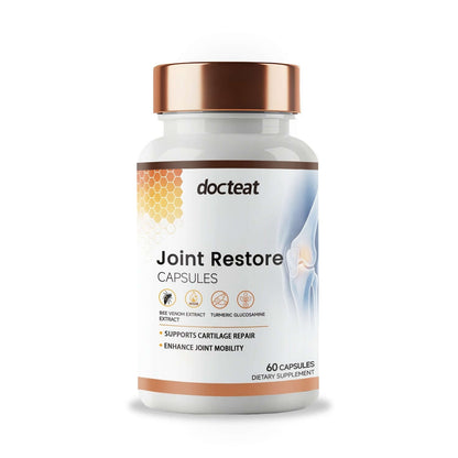 Nutrivibe Joint Restore Capsules support joint flexibility, relieve stiffness, and promote long-term bone and joint health.