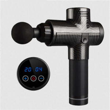 Nutrivibe 4-Head Body Massage Gun relieves muscle tension, reduces soreness, and enhances recovery with four interchangeable heads for targeted therapy.