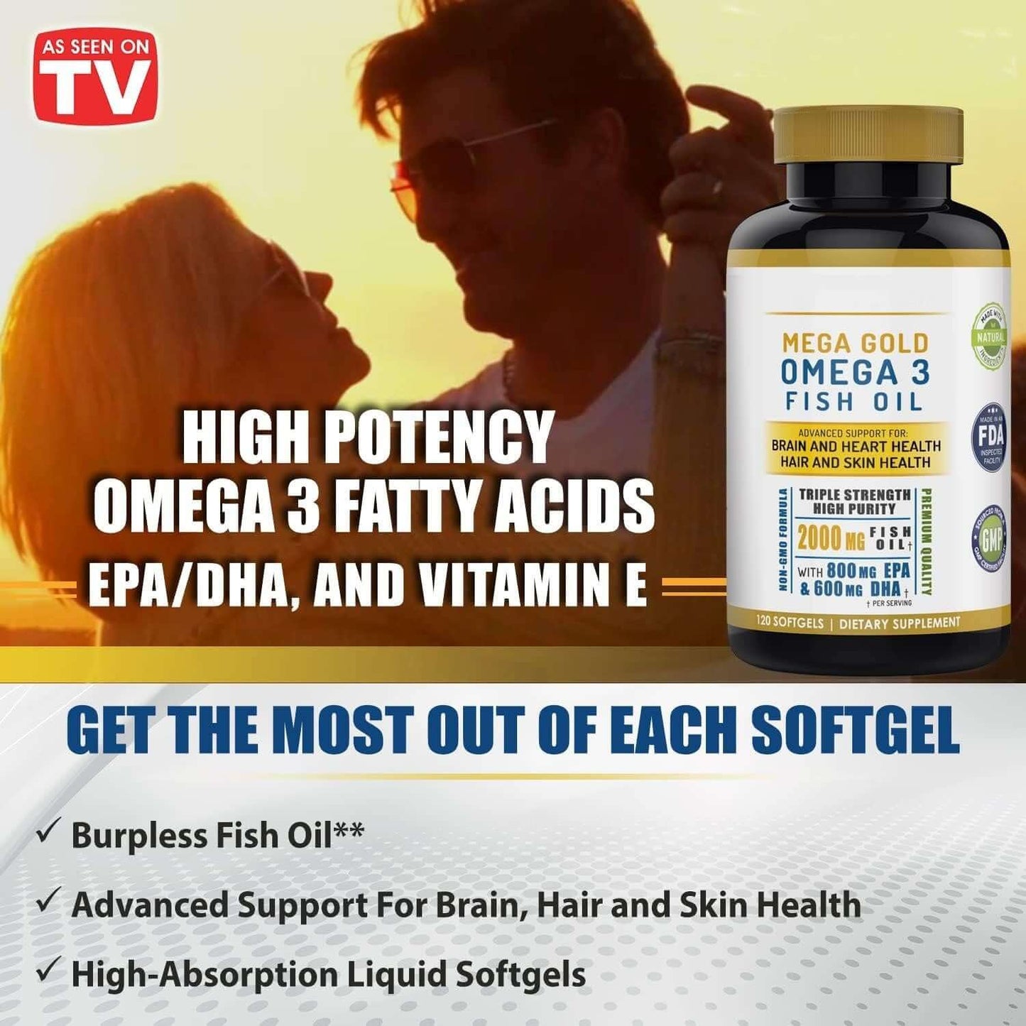 Nutrivibe Omega+ Softcapsules deliver omega-3 fatty acids and vitamin E to support heart, brain, joint, and immune health.