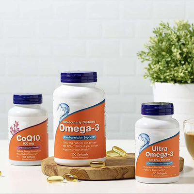 Nutrivibe Fish Oil Soft Capsules provide pure omega-3s to support heart, brain, joint, and immune health.