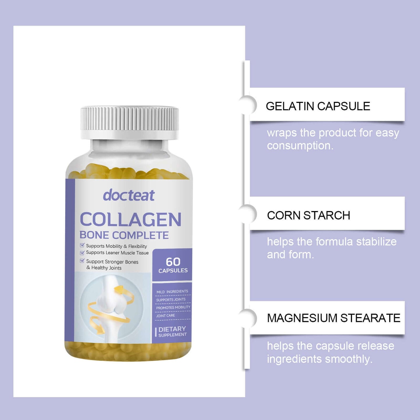 NUTRIVIBE Collagen Capsules support skin, hair, and nails while delivering essential multivitamins for daily wellness.
