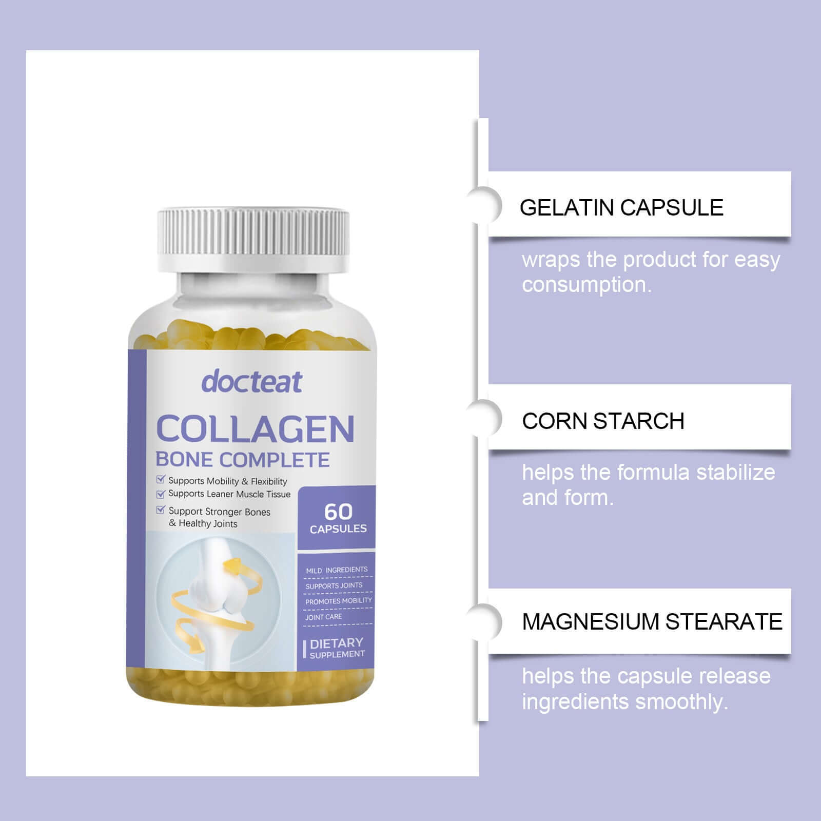 NUTRIVIBE Collagen Capsules support skin, hair, and nails while delivering essential multivitamins for daily wellness.