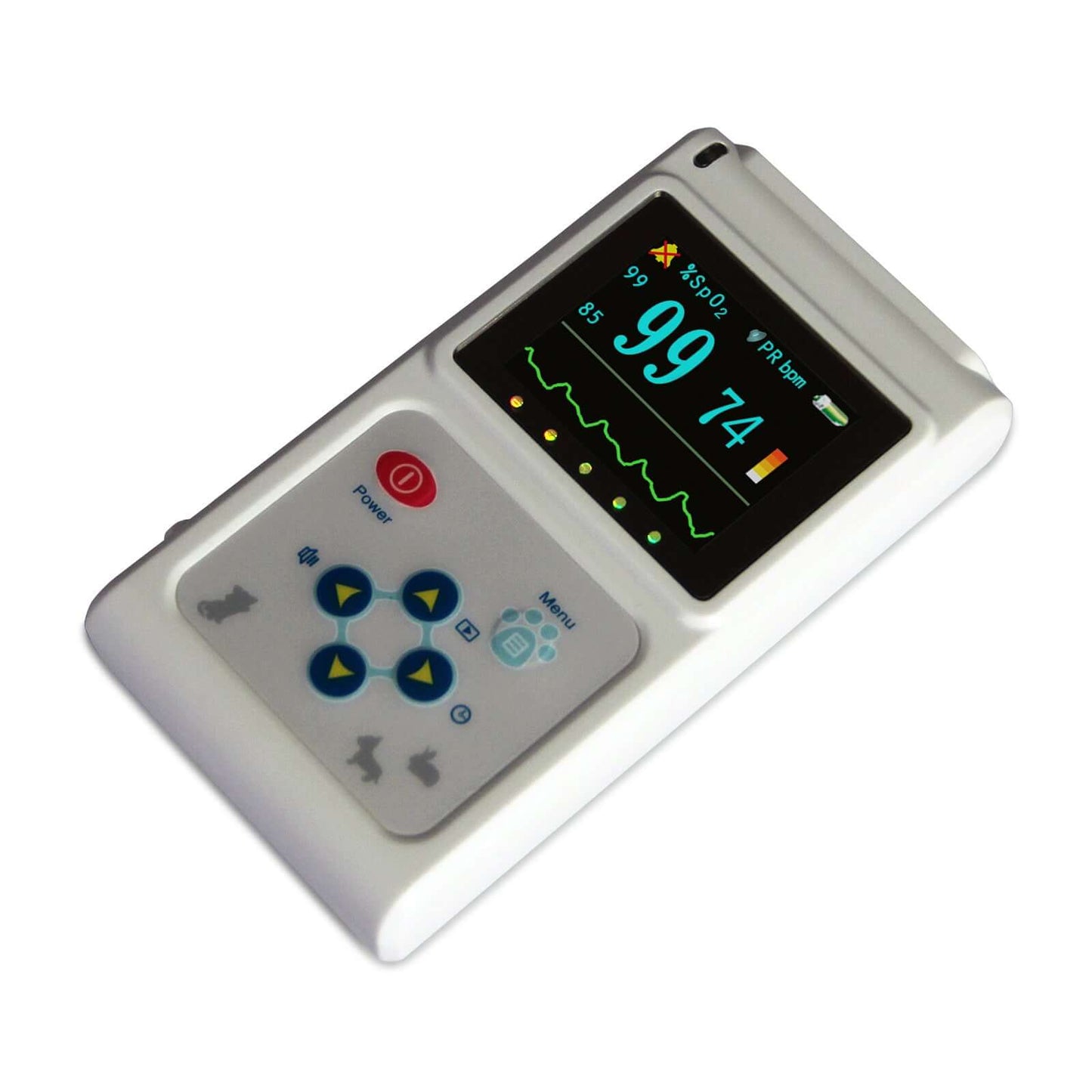Nutrivibe Veterinary Pulse Oximeter CMS60D accurately monitors oxygen saturation (SpO2) and pulse rate in animals with handheld convenience and PC software integration.