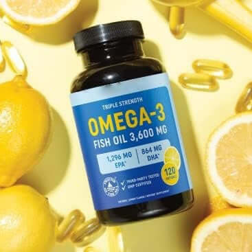 Nutrivibe Fish Oil Soft Capsule Lemon Flavor delivers omega-3 support for heart, brain, and joint health in a refreshing taste.
