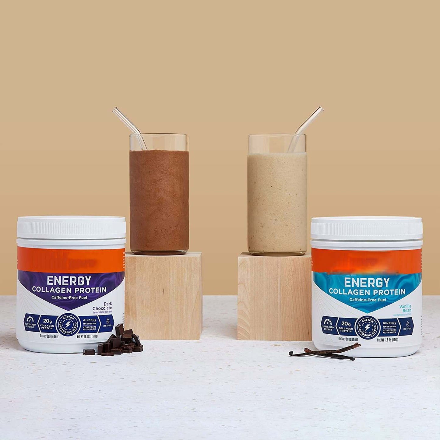 NUTRIVIBE Chocolate Collagen Protein Powder supports skin, hair, and joint health while providing high-quality protein for body wellness.