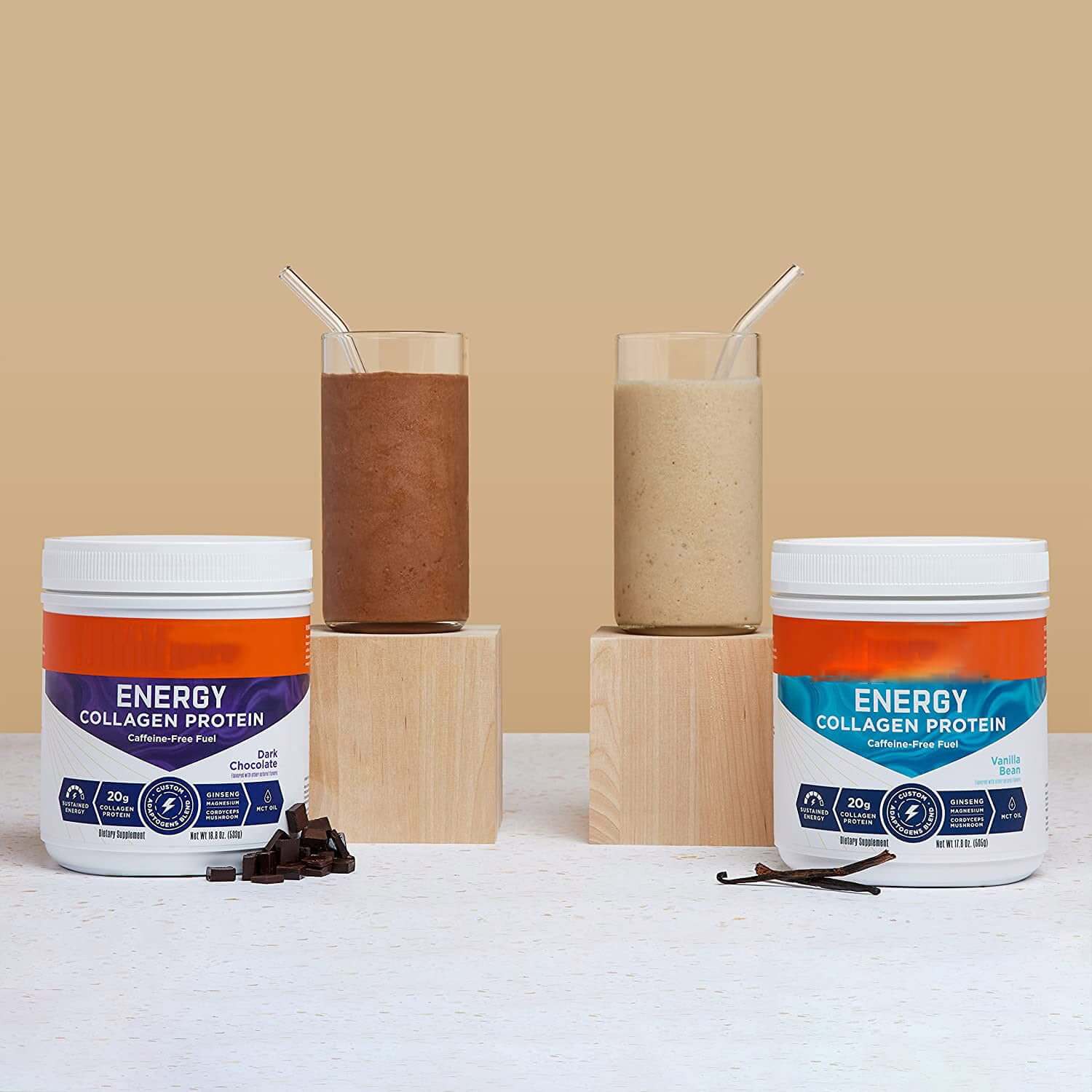 NUTRIVIBE Chocolate Collagen Protein Powder supports skin, hair, and joint health while providing high-quality protein for body wellness.