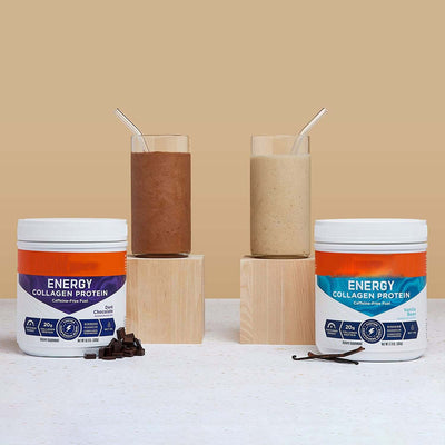 NUTRIVIBE Chocolate Collagen Protein Powder supports skin, hair, and joint health while providing high-quality protein for body wellness.