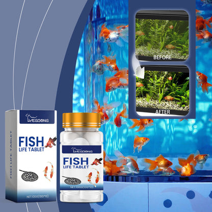 Nutrivibe Aquarium Salt Tablets support fish health, prevent disease, and enhance water quality for ornamental fish and aquariums.