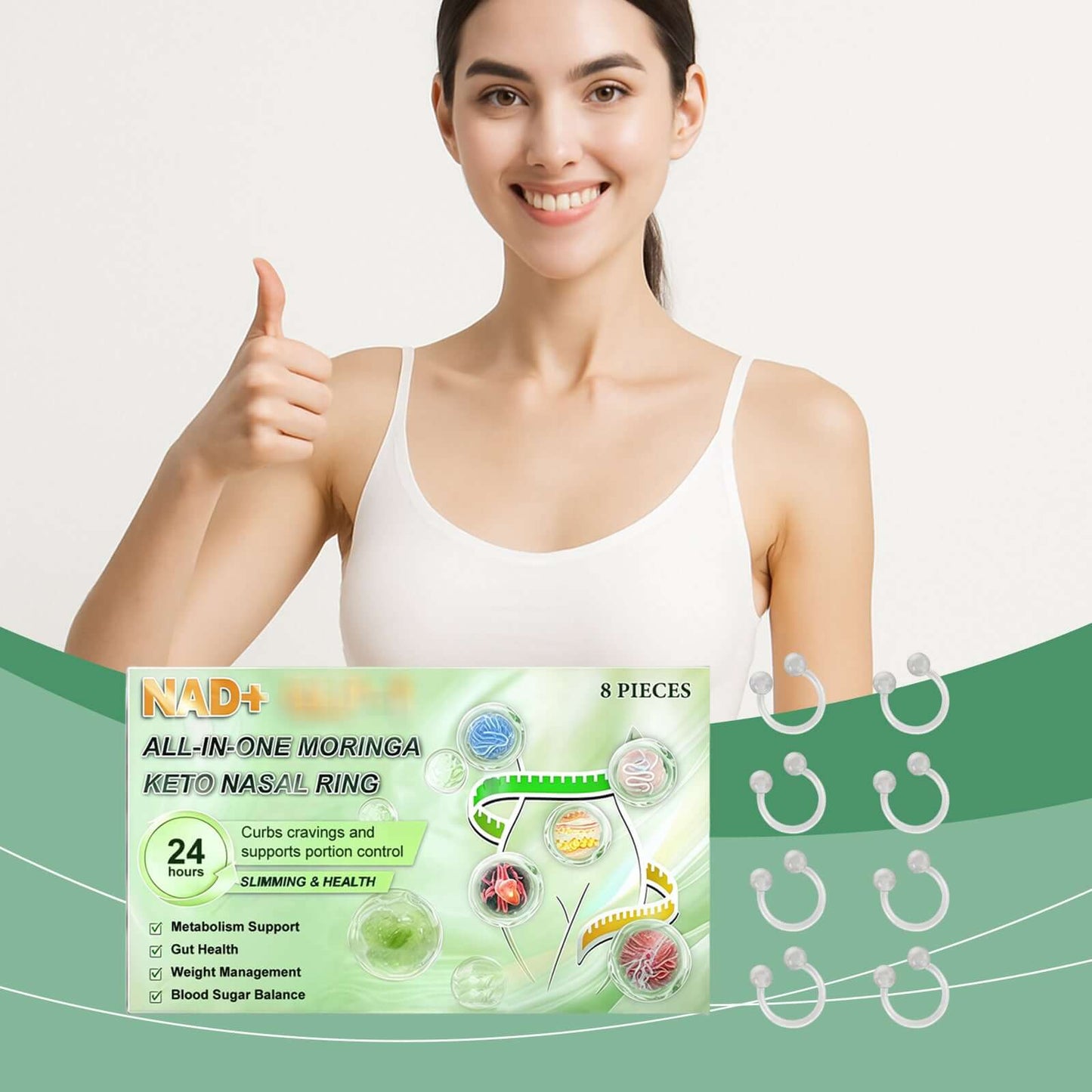 Nutrivibe Herbal Gentle Care Nose Ring offers light body care using natural ingredients, promoting skin wellness and gentle maintenance for sensitive areas.