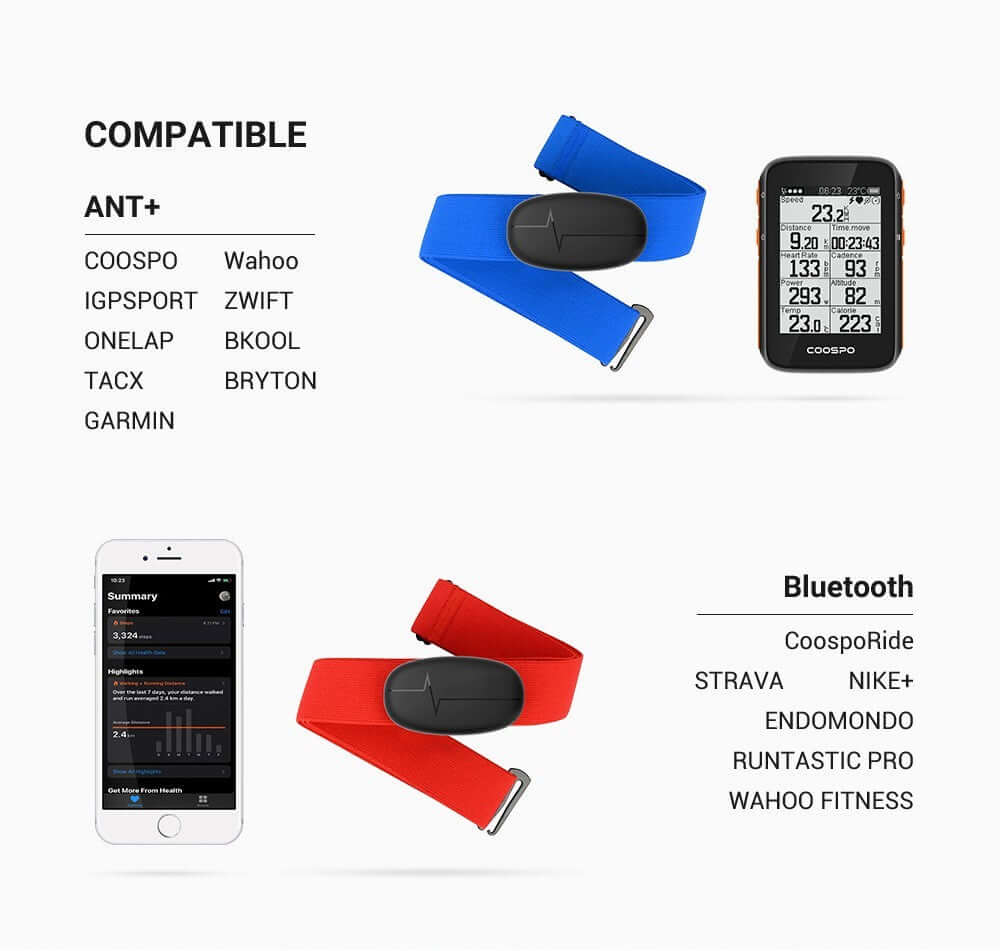 Nutrivibe Bluetooth Chest Heart Rate Monitor provides accurate, waterproof heart rate tracking for cycling, running, and other fitness activities.