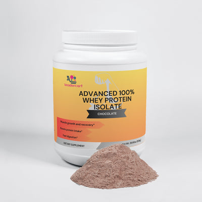 NUTRIVIBE Advanced Whey Protein Isolate supports muscle growth, recovery, and overall wellness with high-quality protein in a 29.6 OZ container.