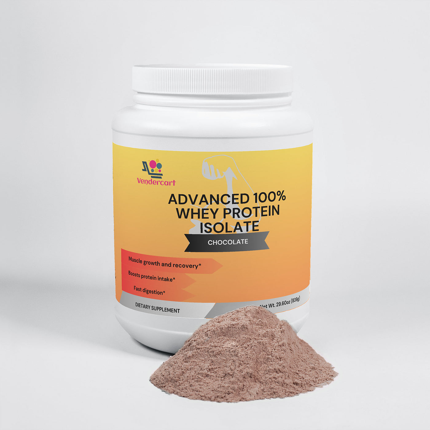 NUTRIVIBE Advanced Whey Protein Isolate supports muscle growth, recovery, and overall wellness with high-quality protein in a 29.6 OZ container.