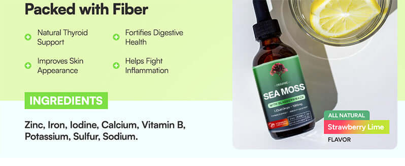 NUTRIVIBE Sea Moss Liquid Drops deliver immune support, digestive health, and natural energy in a fast-absorbing liquid form.
