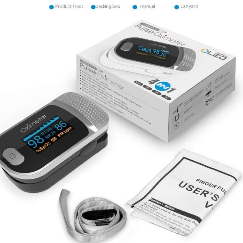 Nutrivibe Finger Pulse Oximeter provides accurate and portable monitoring of blood oxygen saturation and pulse rate for household use.