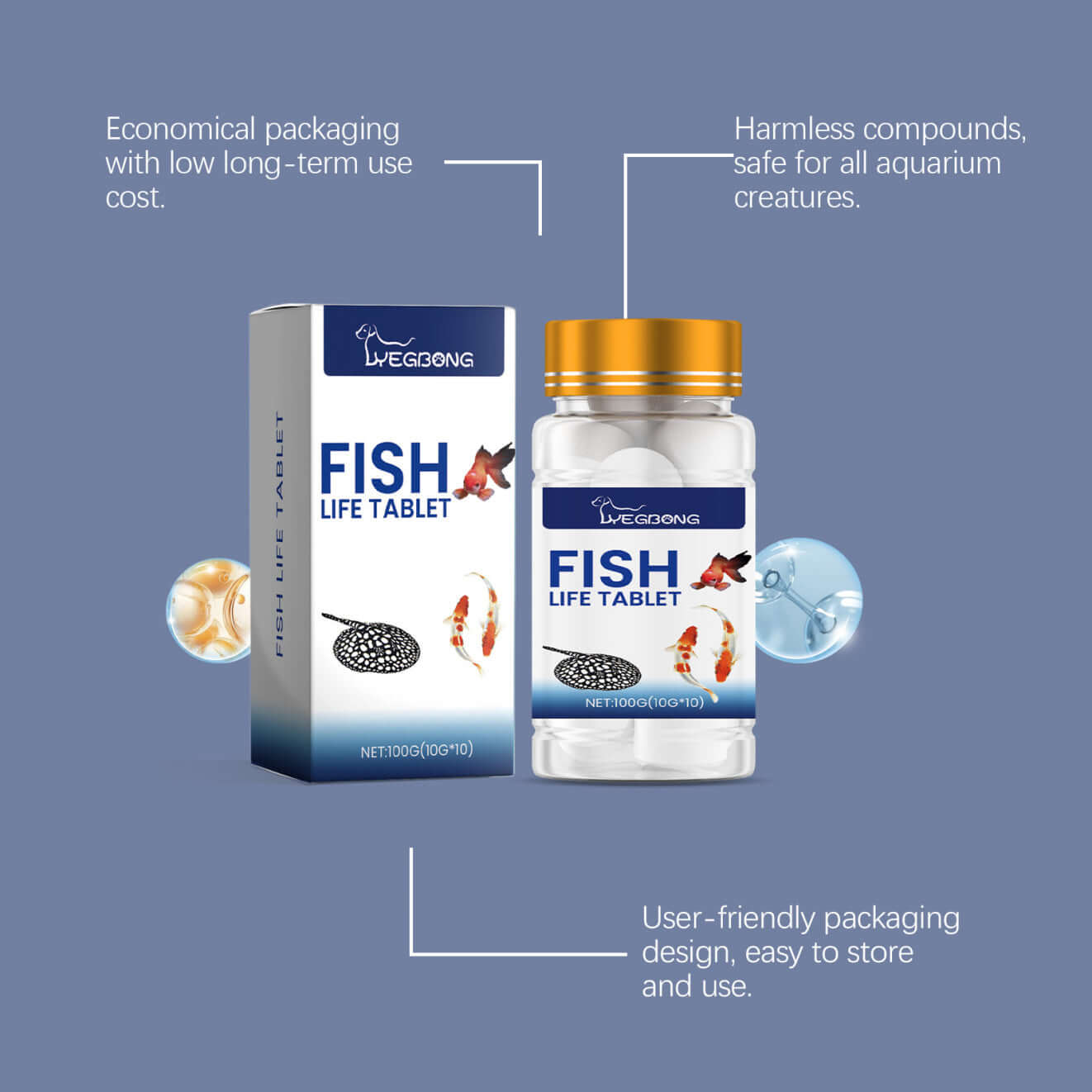 Nutrivibe Aquarium Salt Tablets support fish health, prevent disease, and enhance water quality for ornamental fish and aquariums.