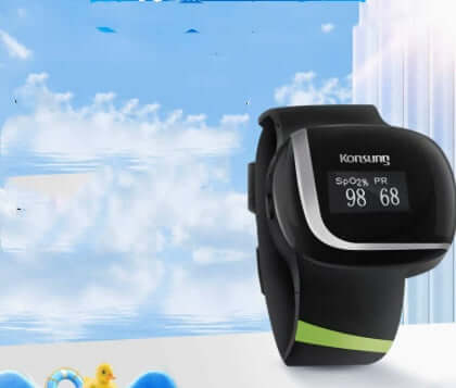 Nutrivibe Smart Oximeter Bracelet tracks heart rate, blood oxygen, sleep quality, and breathing patterns with Bluetooth connectivity for real-time monitoring.